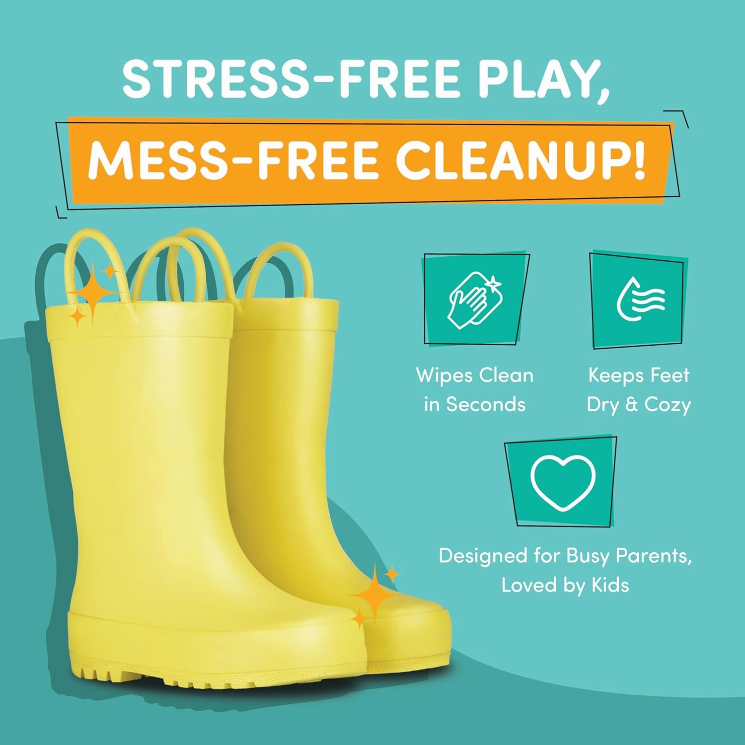 Lone Cone Premium Natural Rubber Rain Boots for Toddlers and Kids with Solid Design