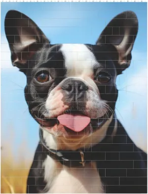 Lovely Boston Terrier Building Block Puzzle Personalized Building Bricks Block Puzzle Building Family Keepsake DIY Brick Block Puzzles Valentine's Day Gifts for Home Decor Brick Puzzle