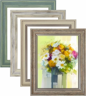 LUCKYLIFE 8x10 Picture Frame Set of 4, Rustic Farmhouse Picture Frames for Table or Wall Hanging