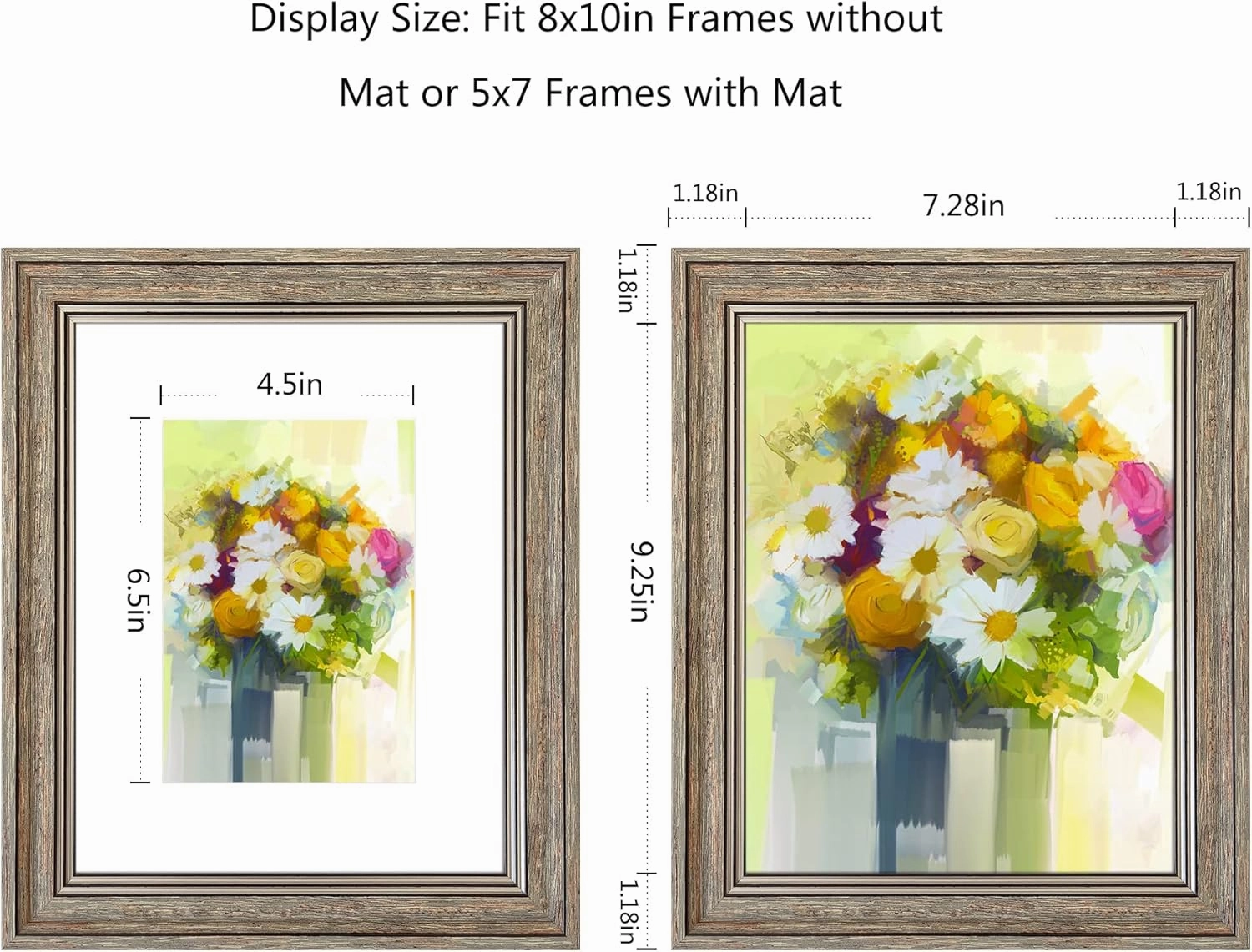 LUCKYLIFE 8x10 Picture Frame Set of 4, Rustic Farmhouse Picture Frames for Table or Wall Hanging