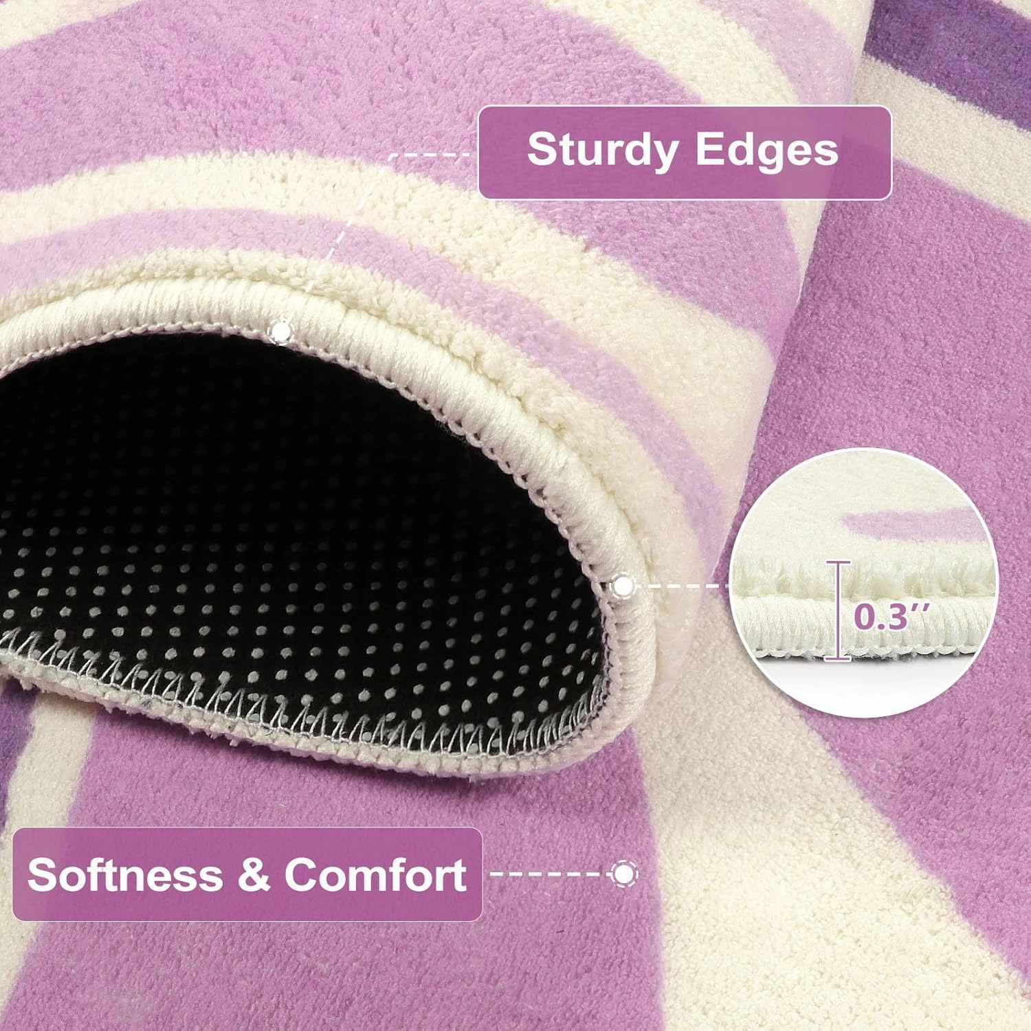 Lukinbox Butterfly Kids Rug for Girls Bedroom, Ultra Soft Play Mat for Playroom, 3' x 4' Purplle Non Slip Nursery Area Rug