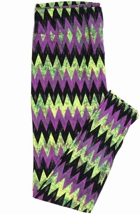 Lularoe TCTWO TC2 Halloween Jack o Lantern Zig Zag Stripe Black Yellow Pink Womens Buttery Soft Leggings fits Adults 18  146150