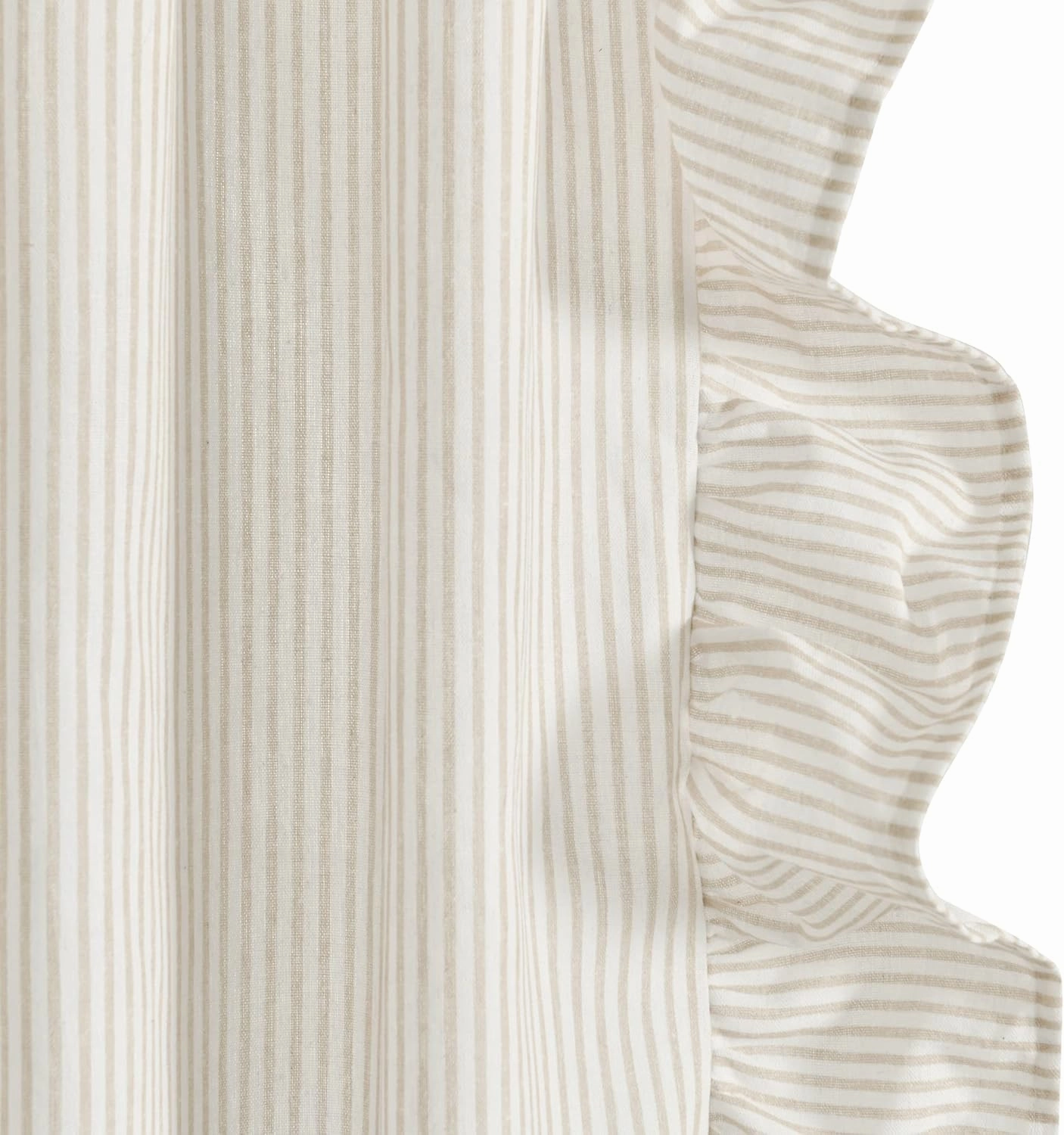 Lush Decor Farmhouse Reyna Ruffle Window Curtain Panel Pair, 52" W x 84" L, Neutral