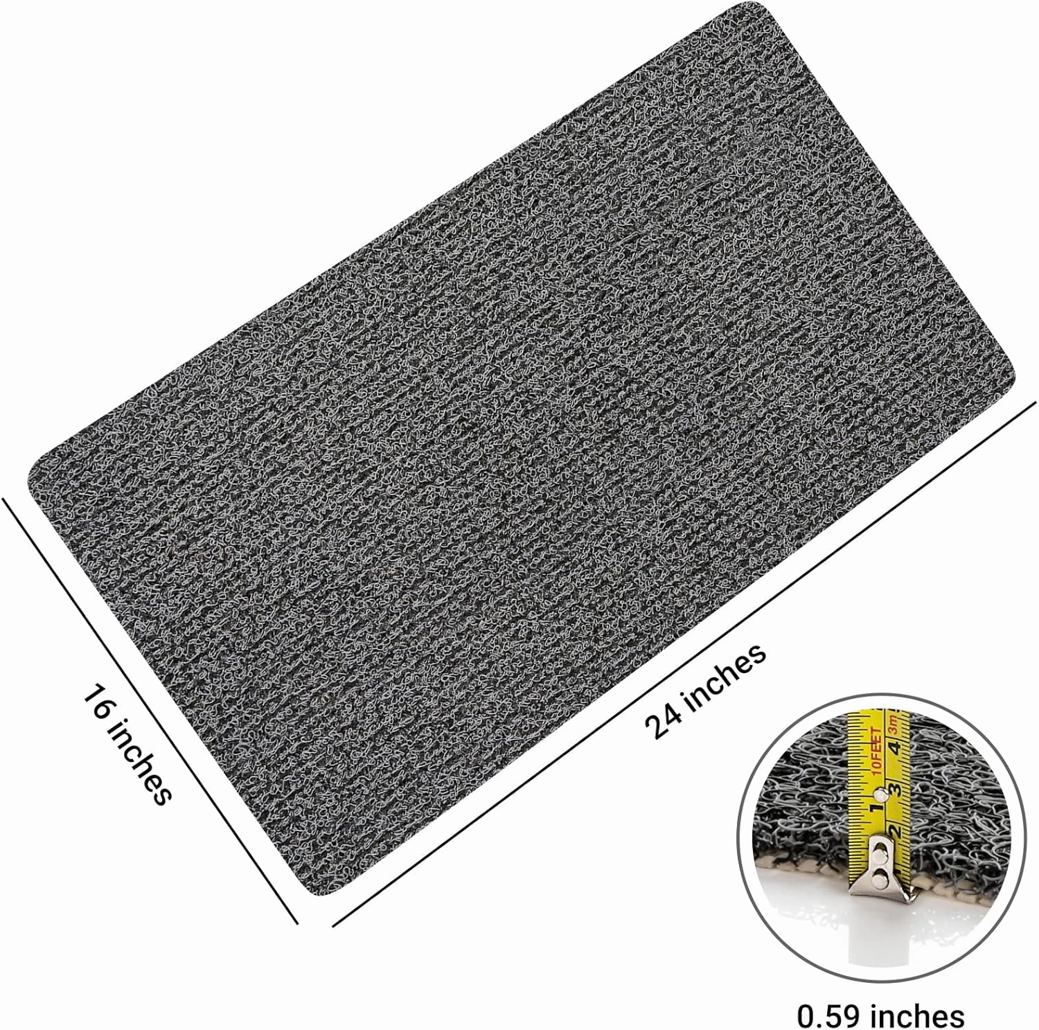 LuxStep Shower Mat Bathtub Mat,24x16 inch, Non-Slip Bath Mat with Drain, Quick Drying PVC Loofah Bathmat for Tub,Shower,Bathroom (Phthalate Free,Black)