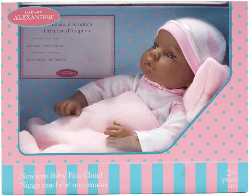 Madame Alexander 16-Inch Lee Middleton Newborn Baby Doll, Pink Cloud, Dark Skin Tone