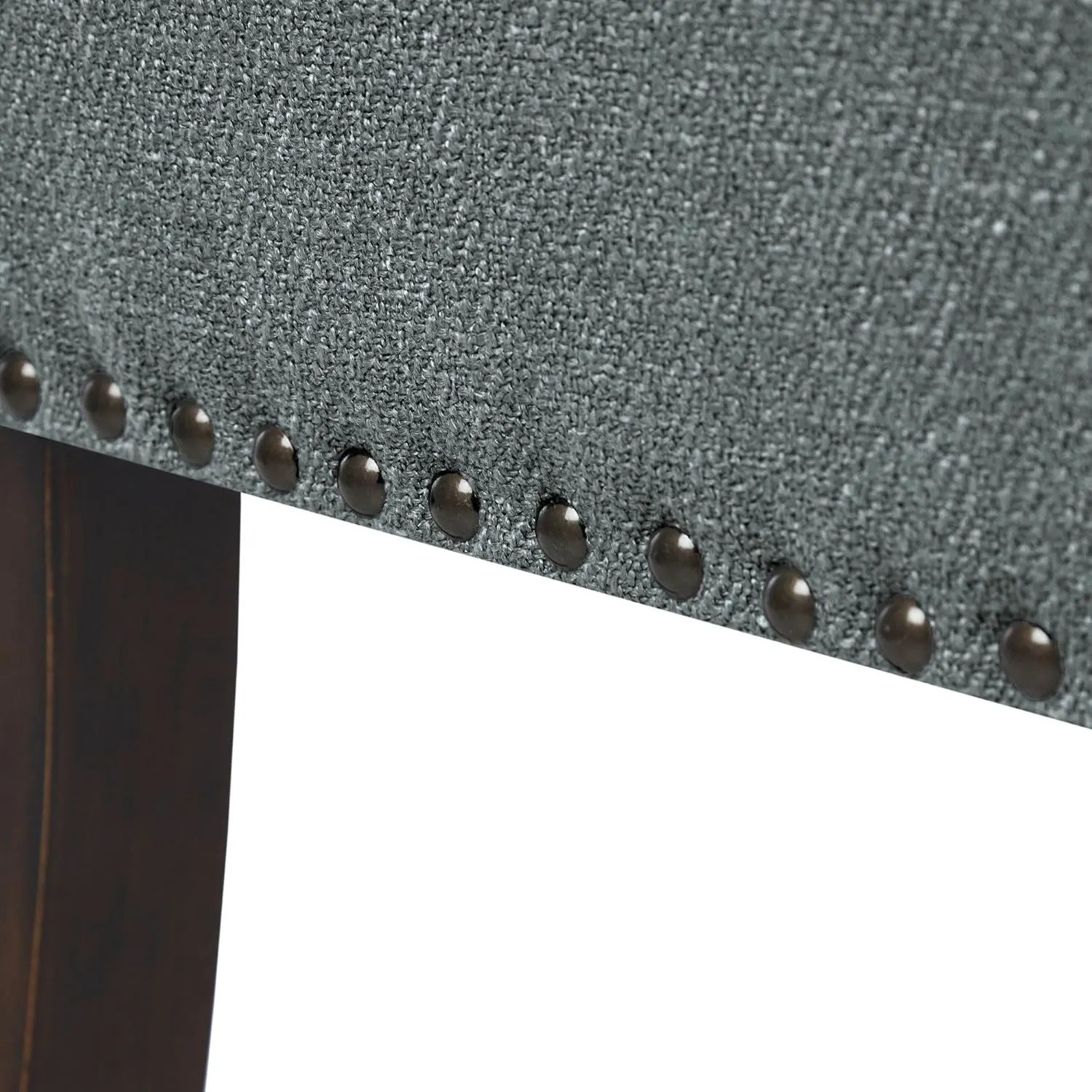 Madison Park Welburn Bedroom Solid Wood Polyester Fabric Seating Modern Style, 49.5"W x 19.25"D x 23"H, Slate Blue