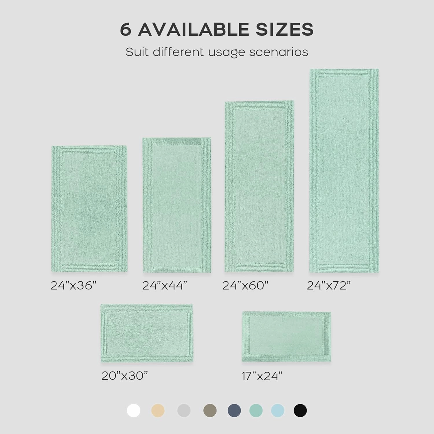 Madison Park Splendor Reversible 100% Cotton Tufted Bathroom Rug-3000 GSM Hotel Quality Luxurious Plush Medium Pile Bath Mat Absorbent, Quick Dry, Shower Room Décor, 17"x24" Green
