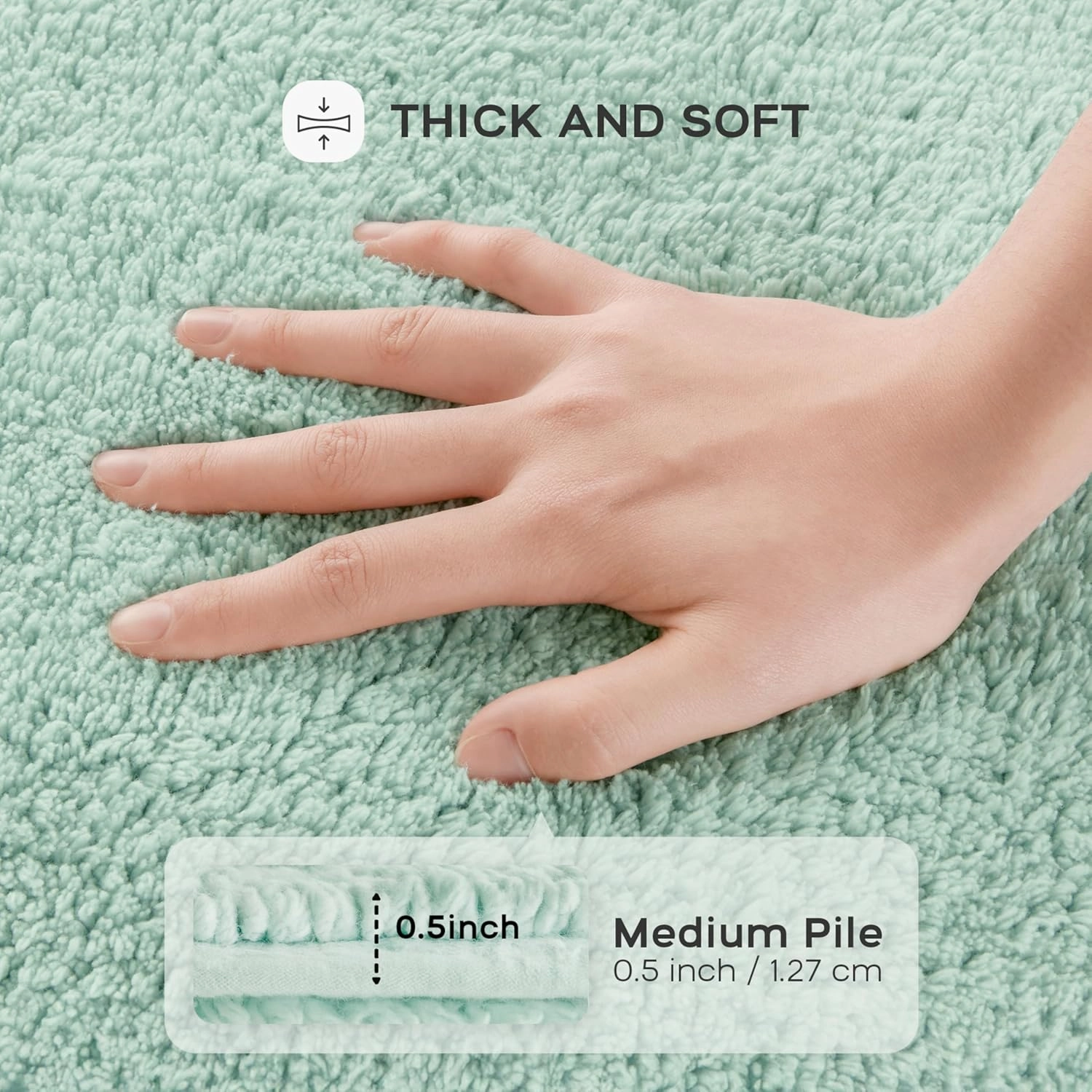 Madison Park Splendor Reversible 100% Cotton Tufted Bathroom Rug-3000 GSM Hotel Quality Luxurious Plush Medium Pile Bath Mat Absorbent, Quick Dry, Shower Room Décor, 17"x24" Green