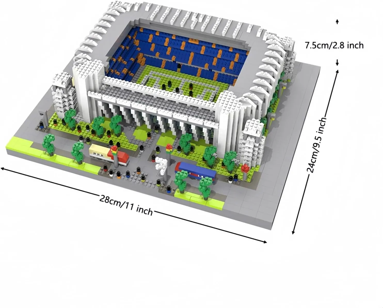 Madrid Style Soccer Stadium Model Micro Mini Diamond Block Kit for Adult Assemble Football Field Brick Set Puzzle Toy