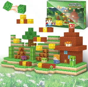 Magnetic Building Blocks for Kids Ages 4-8, Magnet Cubes Blocks for Boys & Girls, STEM Building Game Sensory Outdoor Toys Christmas Birthday Gift, 54PCS