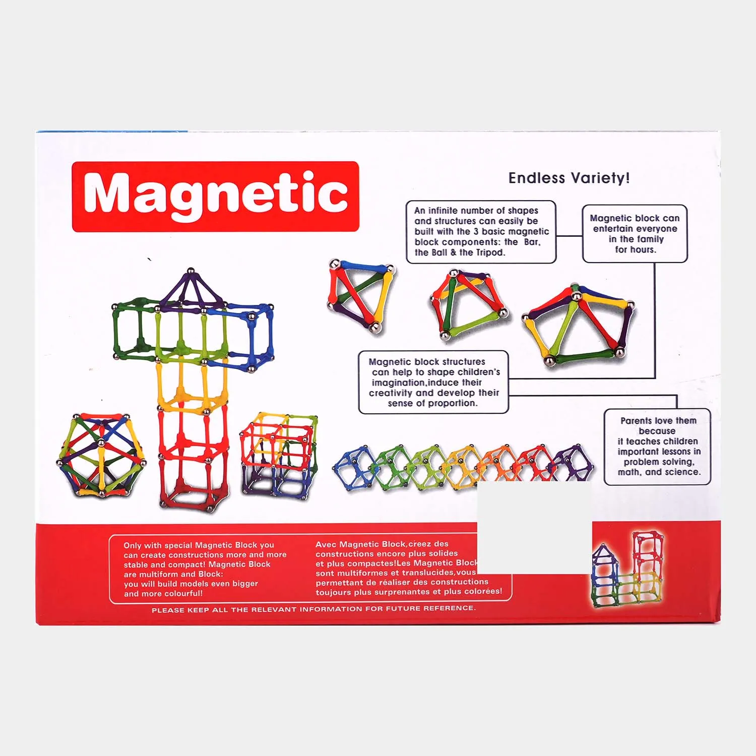 Magnetic Sticks/ Blocks 110 Pieces