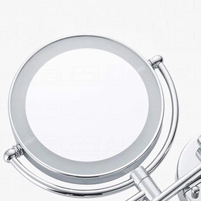 Makeup Vanity Mirror with Lights,Two-Sided Wall Mounted Beauty Mirror 3X Magnification Bathroom Mirror Extendable Cosmetic Mirror Powered by Plug,Silver (Color : Bronze) (Silver)