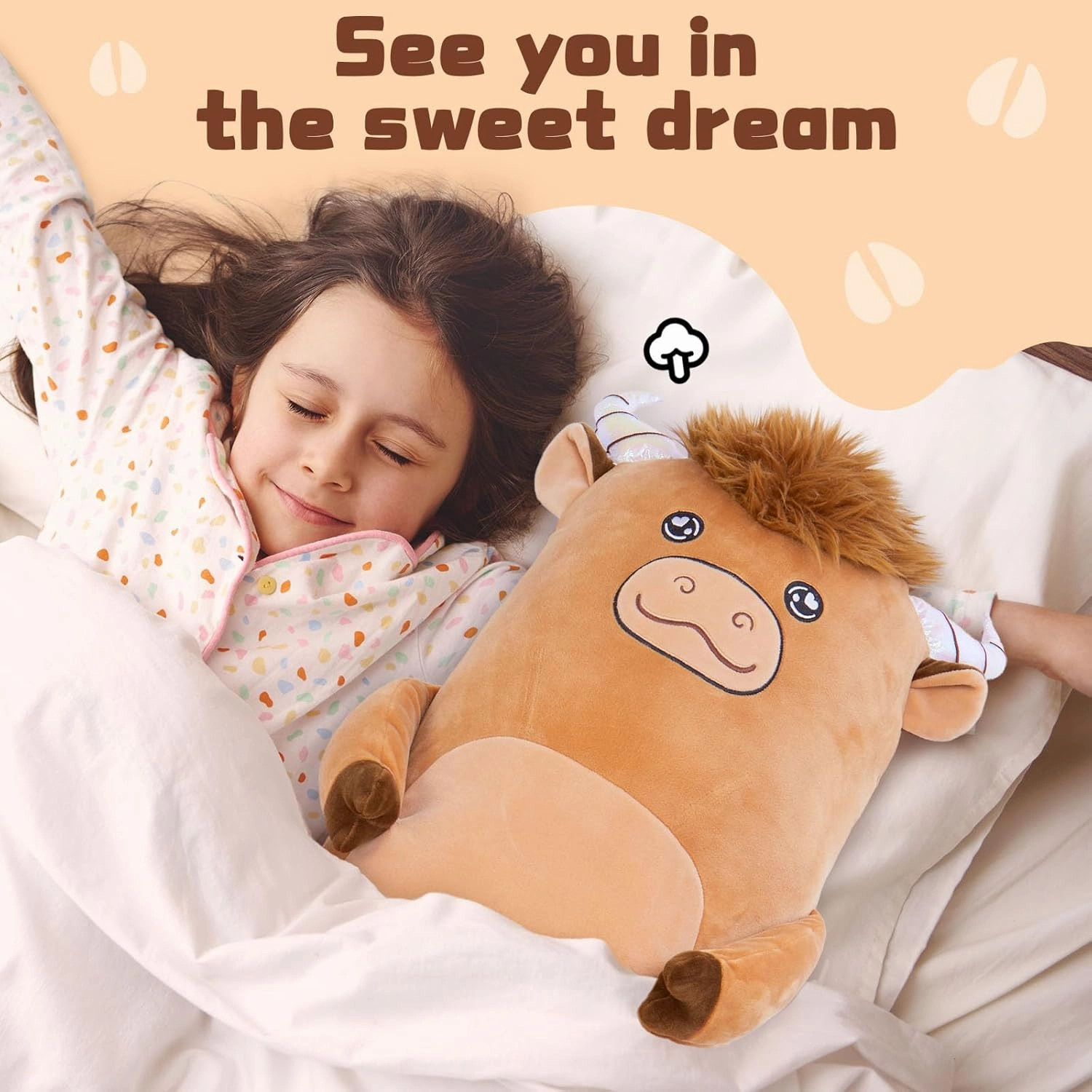 MaoGoLan Giant Highland Cow Body Pillow for Girls, 40 inch Long Plush Scottish Cow Toy for Adults Kids Christmas Valentine's Day Birthday Graduation Gifts