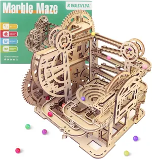 Marble Maze to Build, Advanced Wooden 3D Puzzles for Adults and Teens, 369PCS Building Model Kits, Hobby Toys, Creative Birthday for Men/Women/Teens 14 , DIY Wood Crafts