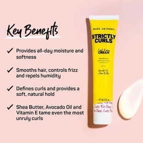 Marc Anthony Curl Envy Cream, Strictly Curls - Curl Defining Cream Softens Coarse Curls, Adds Bounce & Fights Frizz with Avocado Oil & Shea Butter - Sulfate-Free Hair Products for Curly Hair - 6 Oz