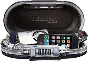 Master Lock Portable Small Lock Box, Set Your Own Combination Lock Portable Safe, Personal Travel Safe, ‎5900D, Gunmetal Grey