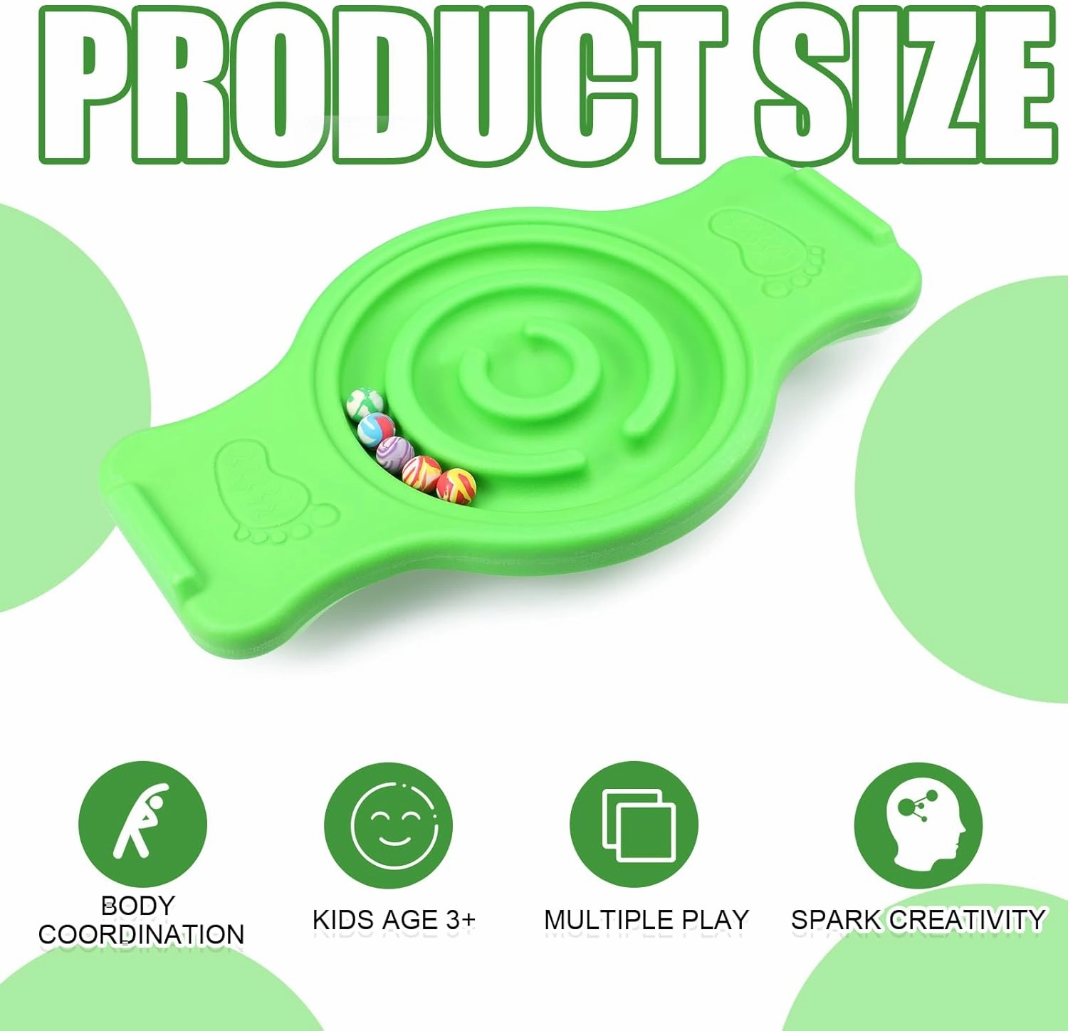 Maze Balance Board for Kids Plastic Wobble Rocker Balance Board with Mini Balls Load 220lb Balance Game with Handles for Toddler Balancing Exercise Equipment Game, 24.5 x 11.8 Inch