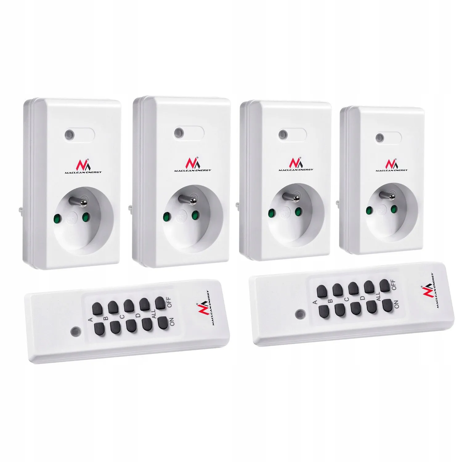 MCE153 wireless sockets 4 pcs. 3600W   2 remotes   batteries for remotes