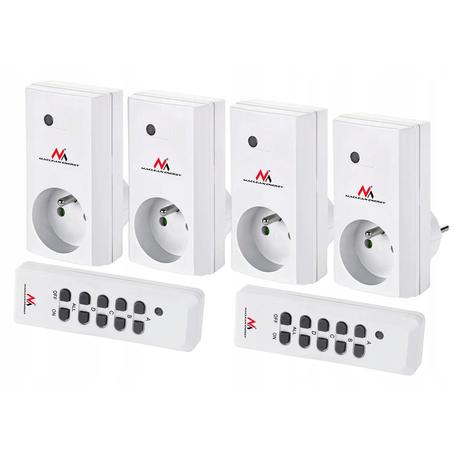 MCE153 wireless sockets 4 pcs. 3600W   2 remotes   batteries for remotes