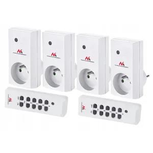 MCE153 wireless sockets 4 pcs. 3600W   2 remotes   batteries for remotes