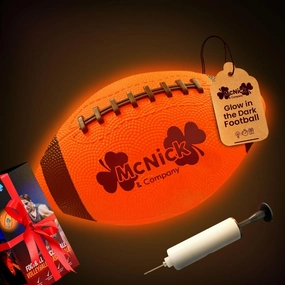 MCNICK & COMPANY Glow in The Dark Football, Premium Light Up Football for Family Fun, Ultra-Bright with Long Battery Life, Perfect for Nighttime Play, LED Ball with Air Pump