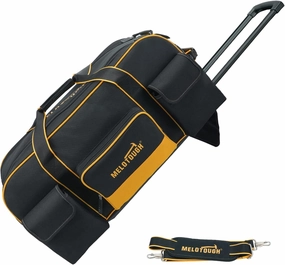 MELOTOUGH Rolling Tool Bag with Wheels,Large Capacity Tool Bag Organizer with Concealed Telescoping Handle for Electrician,Construction,HVAC,Technician (Yellow/Black)