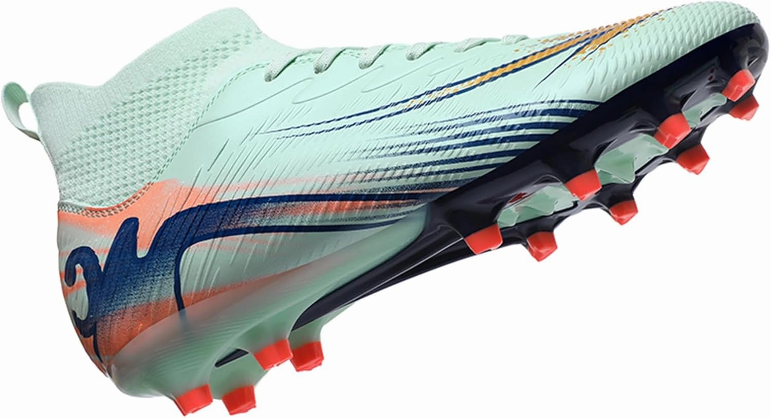 Men's High Top Soccer Shoes FG Long Spikes Adult Football Shoes Lightweight Professional Athletic Training