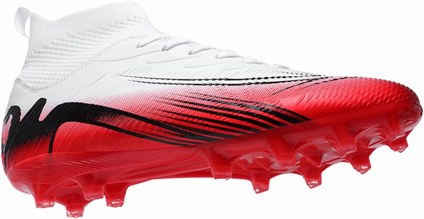 Men's High Top Soccer Shoes FG Long Spikes Adult Football Shoes Lightweight Professional Athletic Training