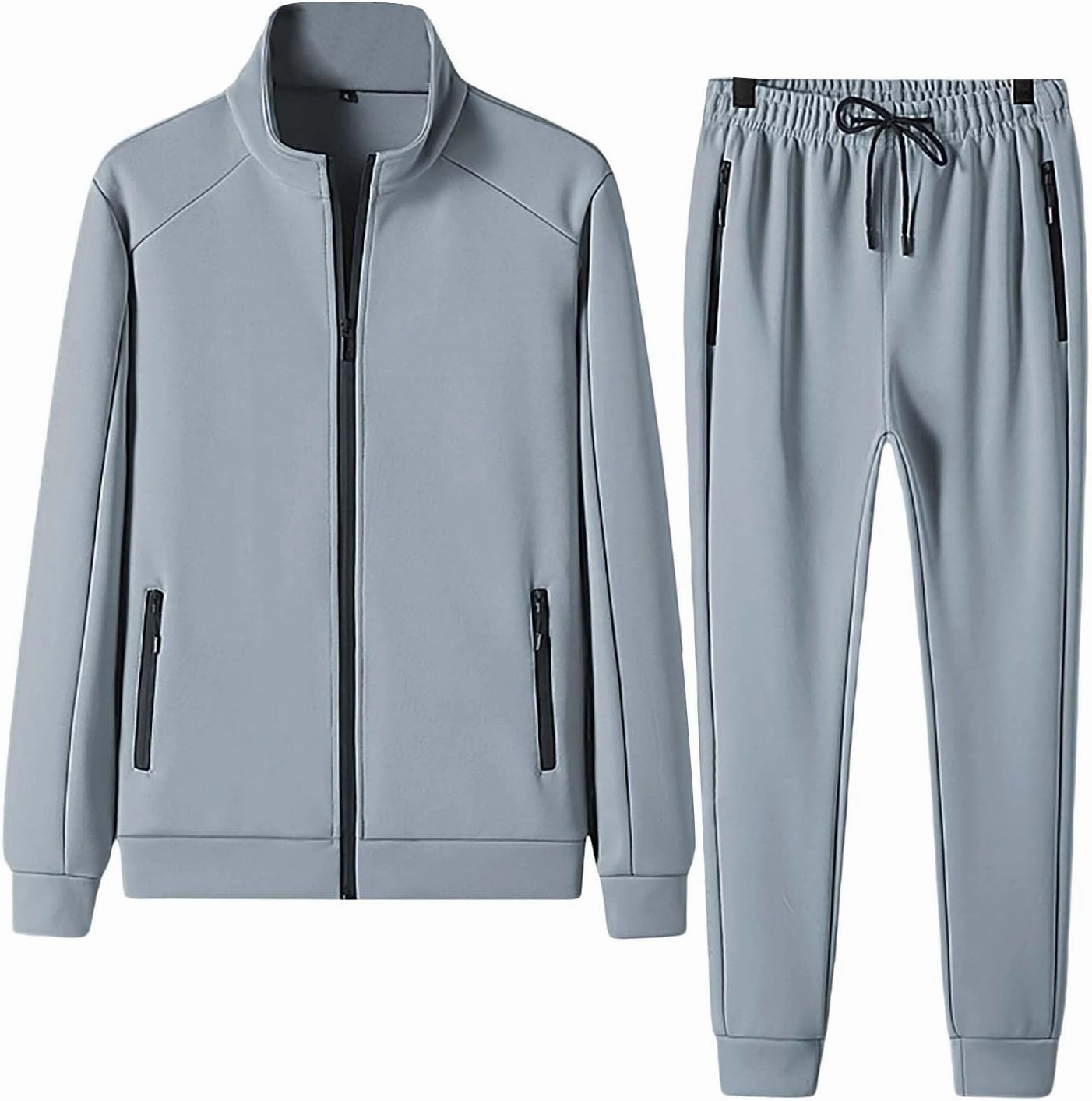 Men's Tracksuit 2 Piece Full Zipper Long Sleeve Jacket Drawstring Pants Fashion Jogging Dating Couple Casual Outfits