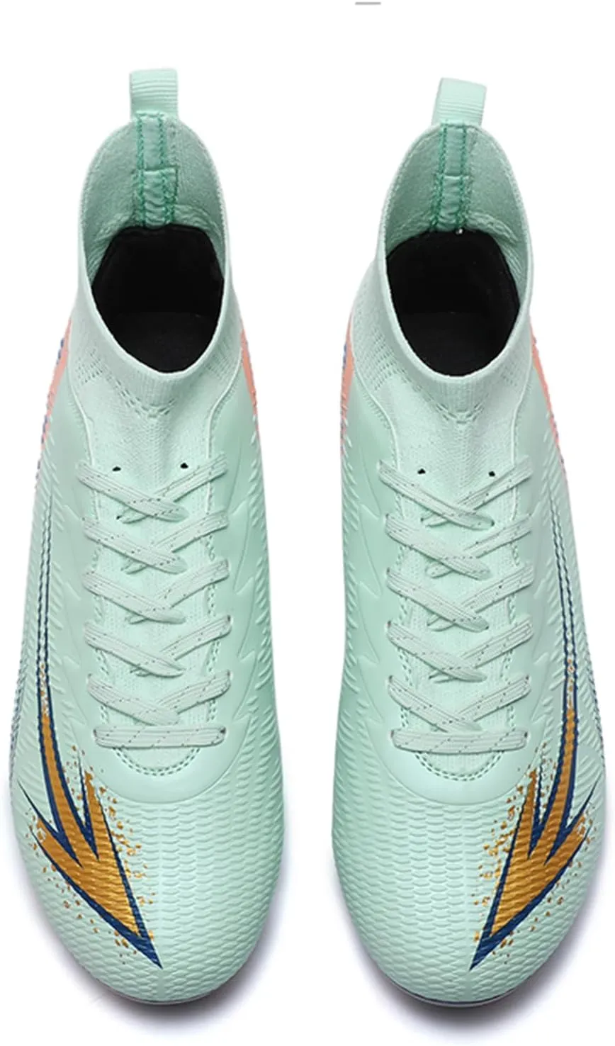 Men's High Top Soccer Shoes FG Long Spikes Adult Football Shoes Lightweight Professional Athletic Training