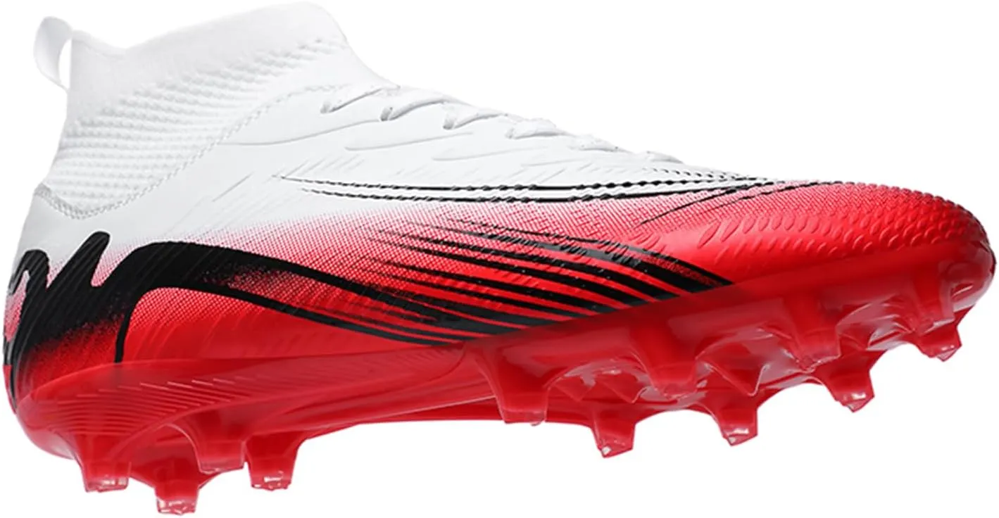 Men's High Top Soccer Shoes FG Long Spikes Adult Football Shoes Lightweight Professional Athletic Training
