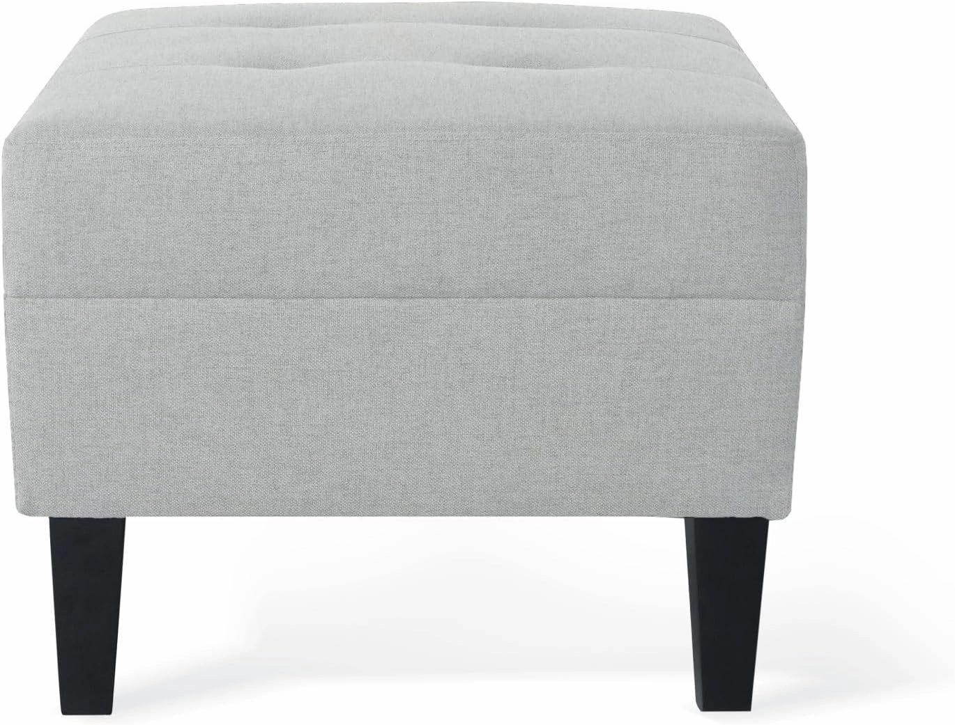 Merax Upholstered Ottoman Module for Modular Sofa Couch, Bench Seating Foot Rest Stool Furniture for Bedroom, Living Room, Entryway, Birch Wood Legs, Grey