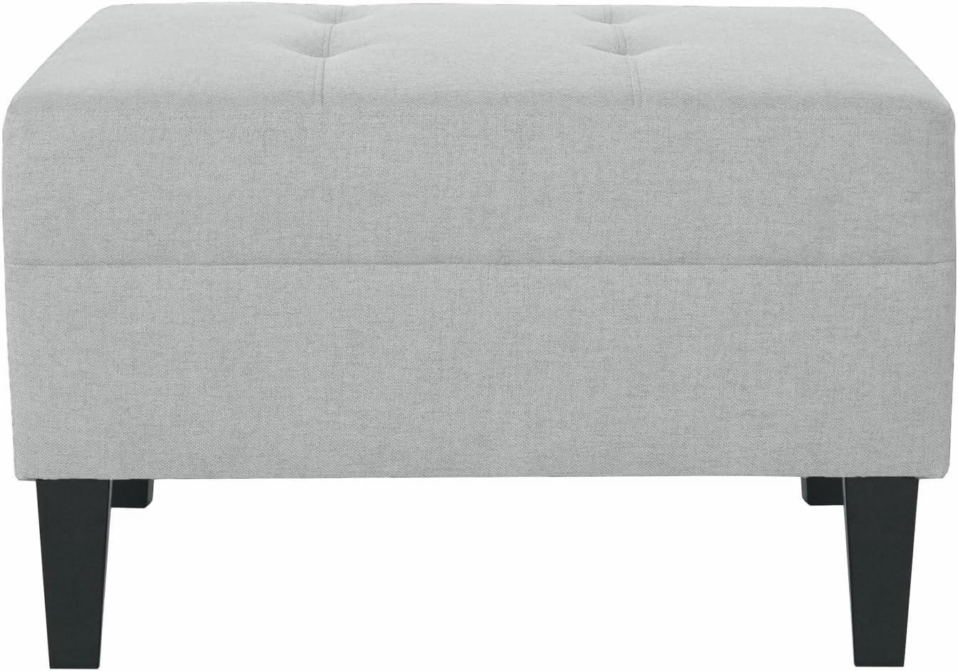Merax Upholstered Ottoman Module for Modular Sofa Couch, Bench Seating Foot Rest Stool Furniture for Bedroom, Living Room, Entryway, Birch Wood Legs, Grey