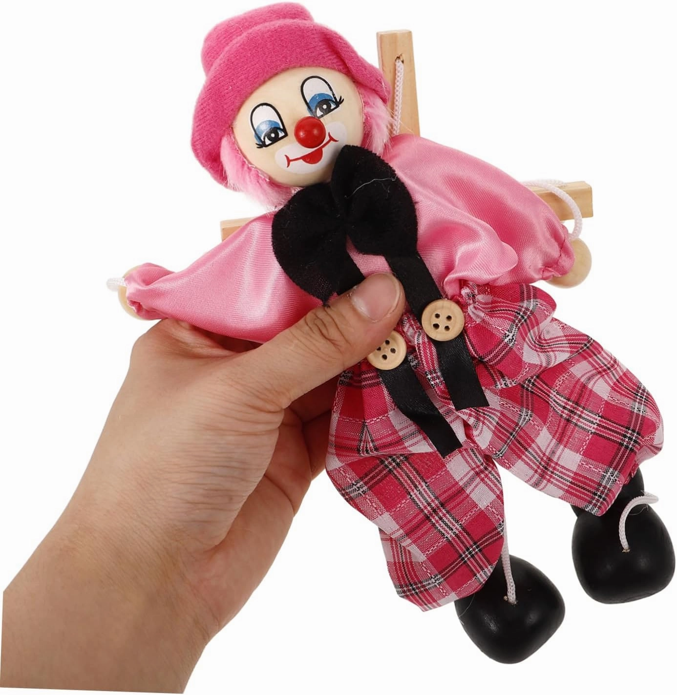 MERRYHAPY 2pcs Wooden Marionette Puppet Show Toys for Boys and Girls Hand Puppet String Marionette Random Style