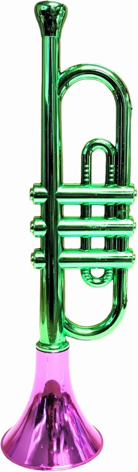 Metallic Trumpets (13 Inch) Plastic Noisemaker Music Toys for Kids Instruments Noise Makers for Birthday Partie Favors Sports Mardi Gras (3 Metallic Trumpets)