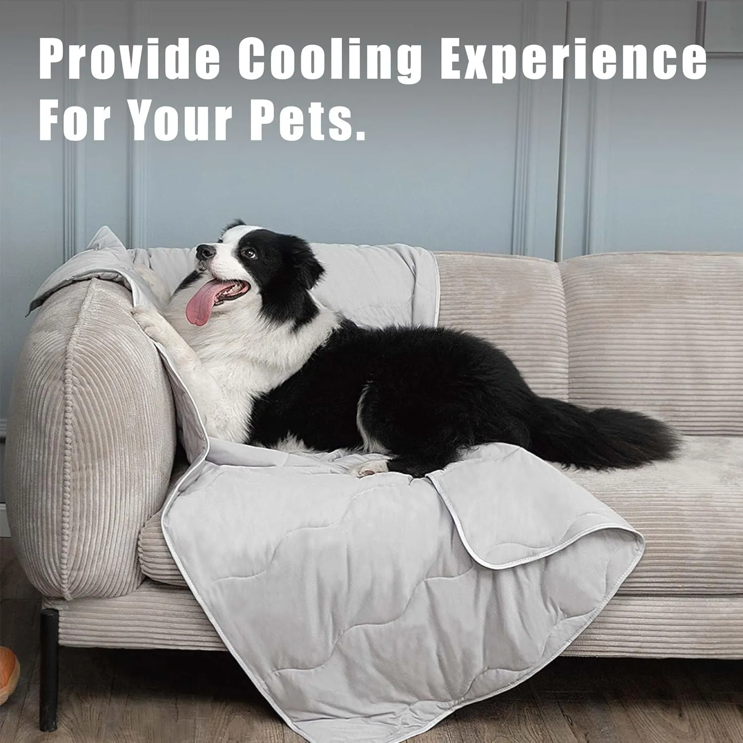 MICROCOSMOS Pet Cooling Blankets & Sleeping Mat- Reversible Washable Durable Dog Bed Cover, EZ Clean. Perfect Indoors, Outdoors or in The Car.(Grey-Grey, 59" x 40")