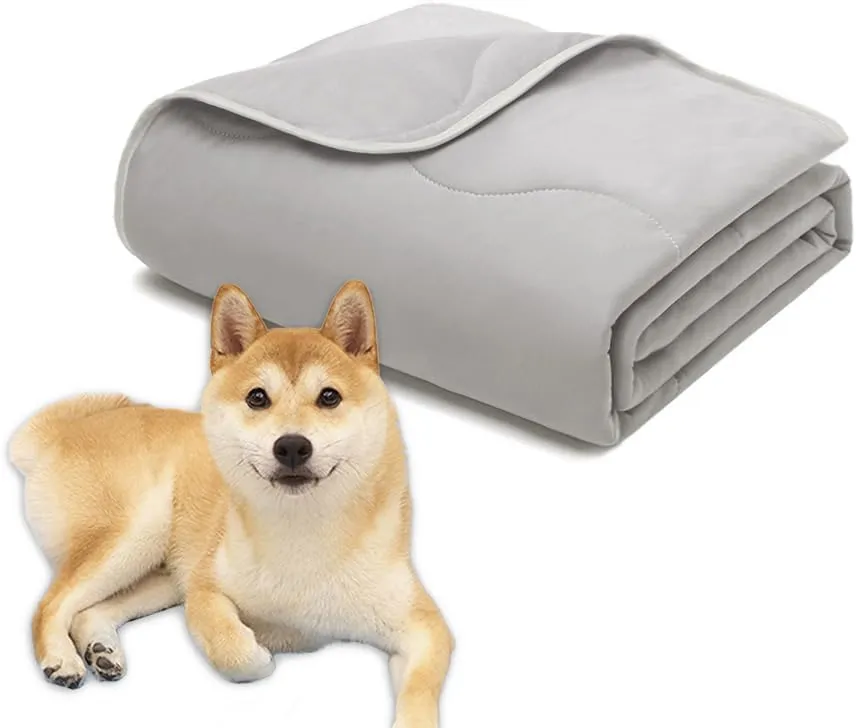 MICROCOSMOS Pet Cooling Blankets & Sleeping Mat- Reversible Washable Durable Dog Bed Cover, EZ Clean. Perfect Indoors, Outdoors or in The Car.(Grey-Grey, 59" x 40")