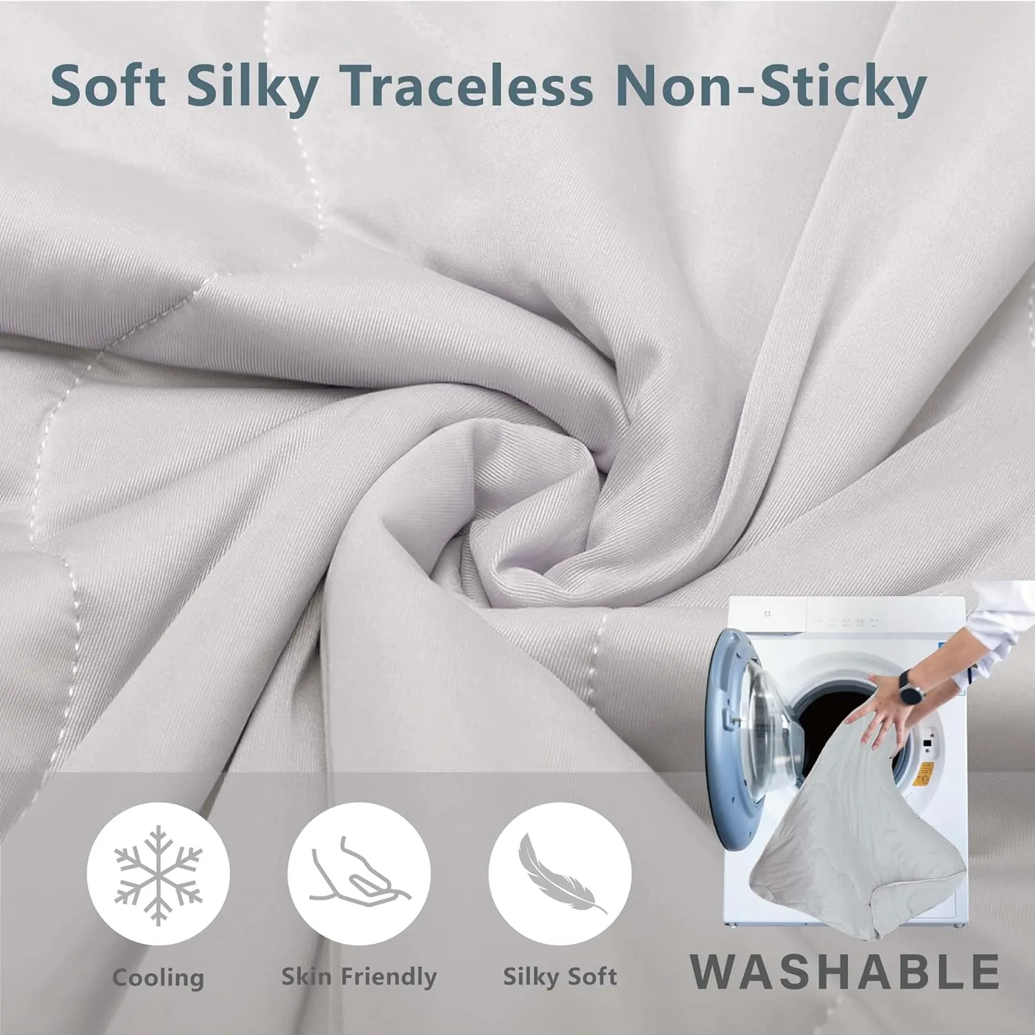 MICROCOSMOS Pet Cooling Blankets & Sleeping Mat- Reversible Washable Durable Dog Bed Cover, EZ Clean. Perfect Indoors, Outdoors or in The Car.(Grey-Grey, 59" x 40")