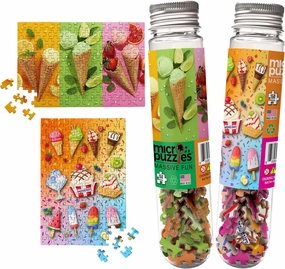 MicroPuzzles “Ice Cream” Mini Jigsaw Puzzle 2-Pack – 150-Piece Sweet-Treat Travel 4×6 in Puzzle Gift | Made in USA | Small Business