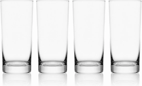 Mikasa Lana Tall Beverage Highball Glass Cups, Set of 4, 16 Ounce, Clear