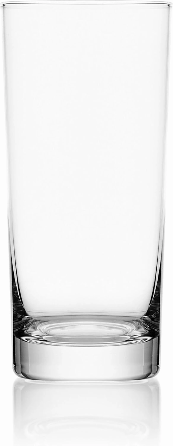 Mikasa Lana Tall Beverage Highball Glass Cups, Set of 4, 16 Ounce, Clear