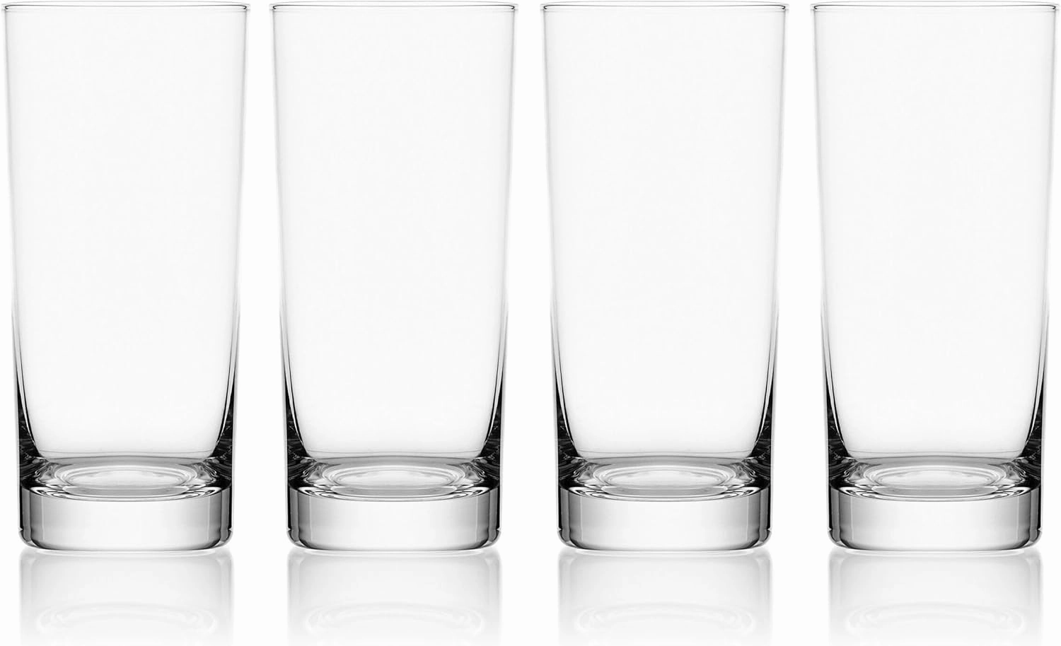 Mikasa Lana Tall Beverage Highball Glass Cups, Set of 4, 16 Ounce, Clear