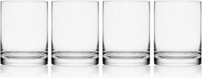 Mikasa Lana Whiskey Rocks Double Old Fashion Glasses, Set of 4, 17 Ounce, Clear