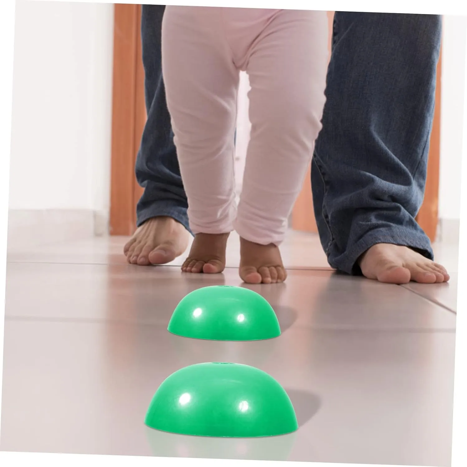 Mikikit Massage Ball Pilates Exercise Massage Yoga Semicircle Balancing Step Ball for Kindergarten Flexible Step