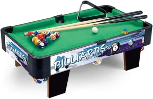 Mini Table Billiards Game, Home and Office Desktop Billiards Game, Including Pool Table 15 Colorful Balls, 1 Cue Ball, 2 Billiard Sticks and 1 Chalk A