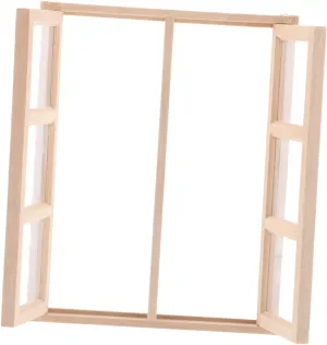 Miniature Dollhouse Furniture Wooden Window Scale Sturdy Wood DIY Shutters Craft Accessories for Dolls Houses Decoration Flexible Design for Unique Miniature Settings