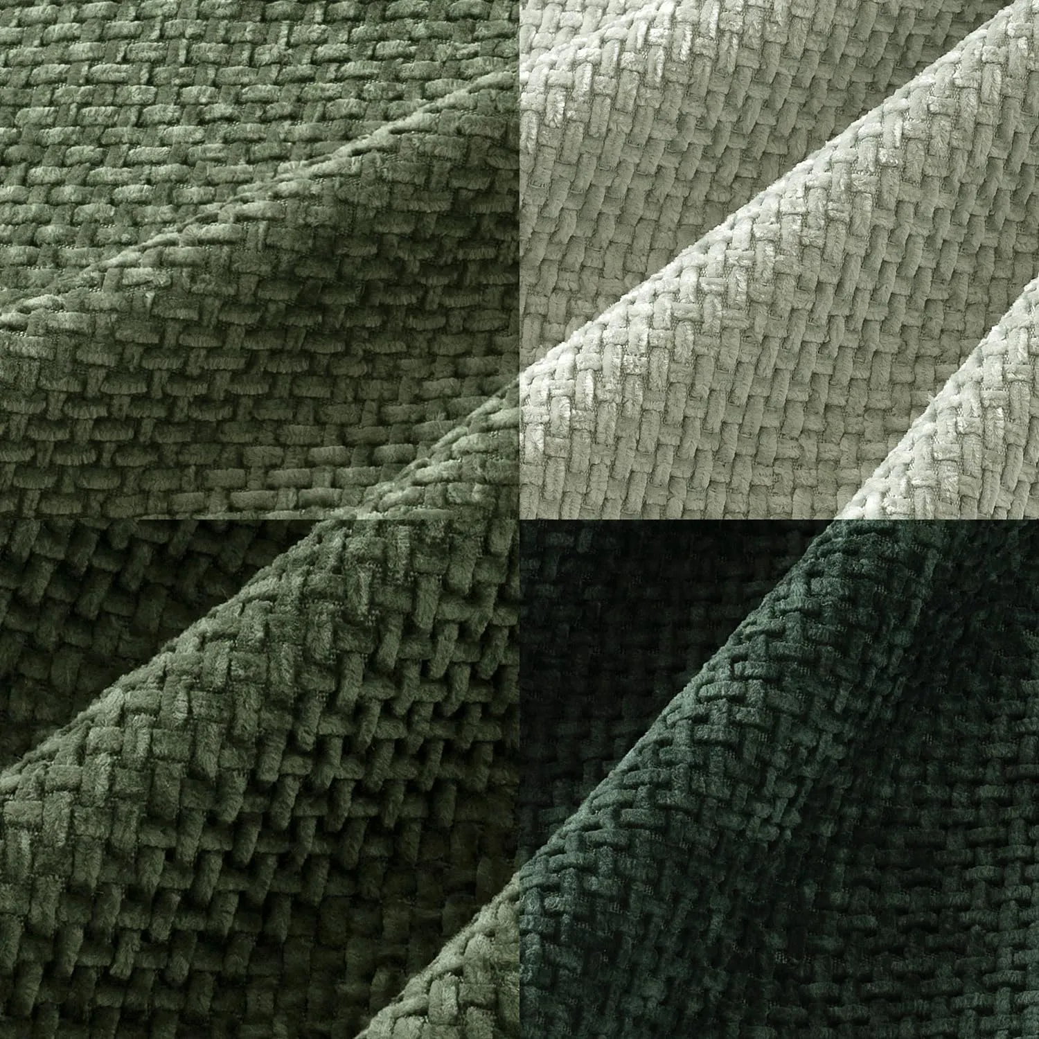 MIULEE Pack of 4 Couch Throw Pillow Covers 18x18 Inch Green Soft Decorative Chenille Pillow Covers Farmhouse Accent Cushion Covers for Boho Home Decor Spring Sofa Bedroom Living Room