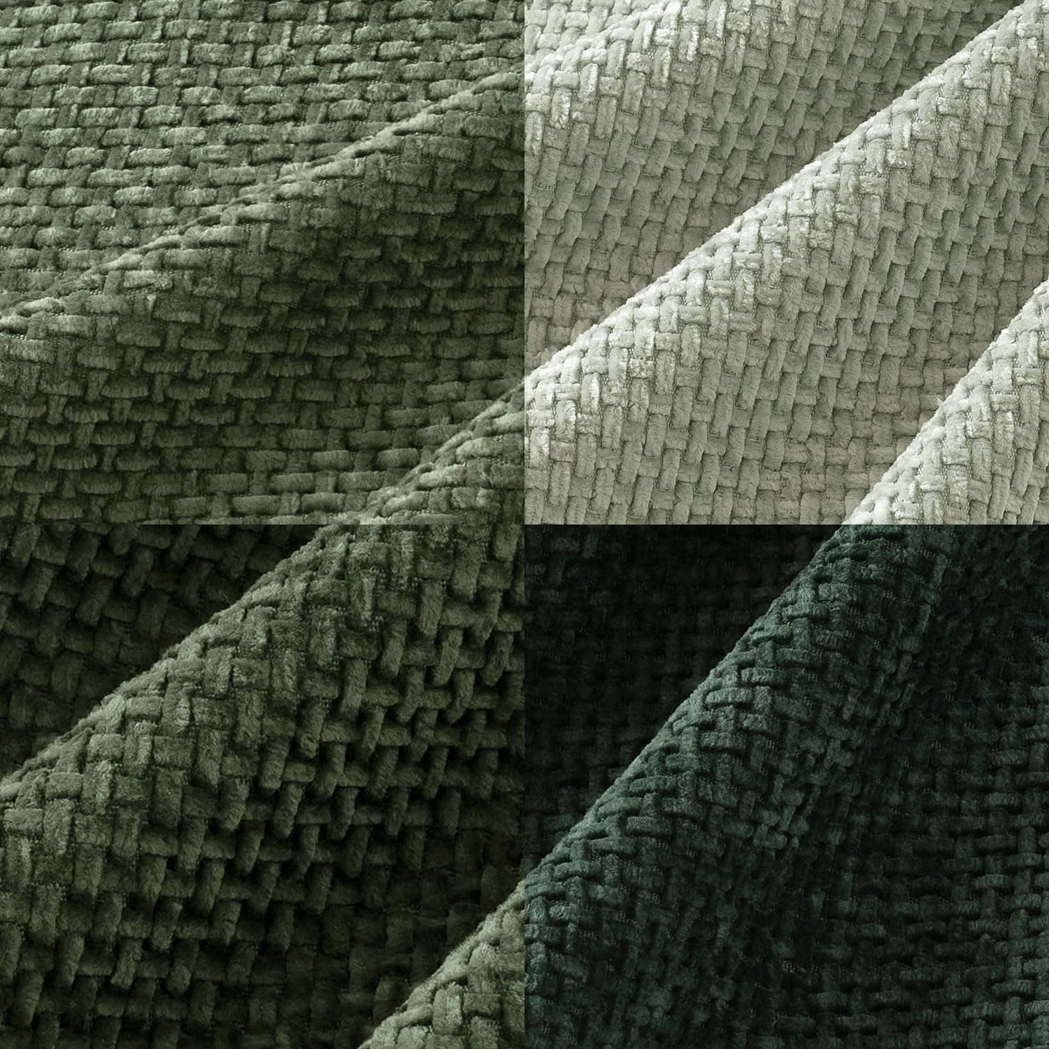 MIULEE Pack of 4 Couch Throw Pillow Covers 18x18 Inch Green Soft Decorative Chenille Pillow Covers Farmhouse Accent Cushion Covers for Boho Home Decor Spring Sofa Bedroom Living Room