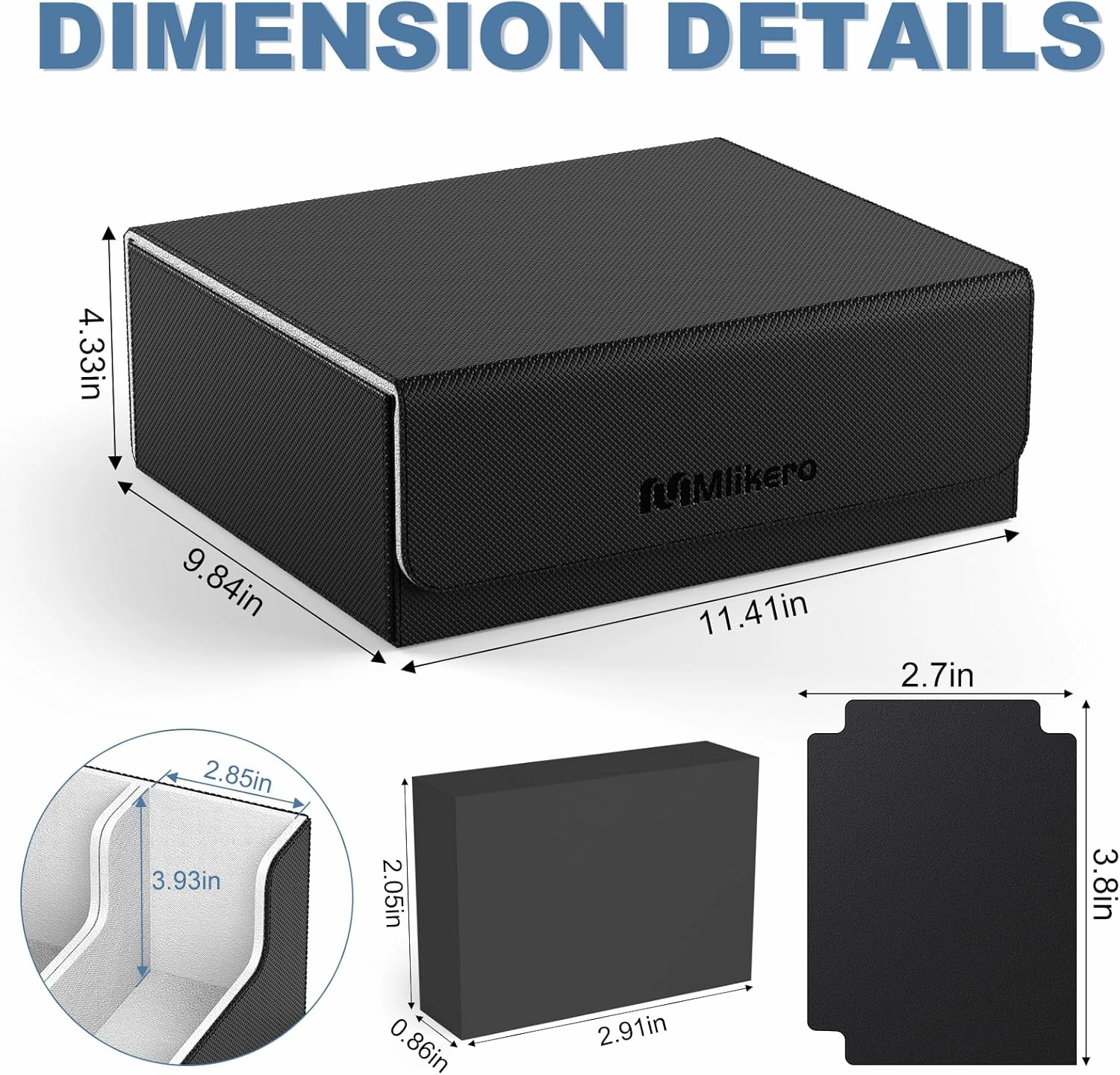 Mlikero Card Deck Case for Trading Cards 1800 , Trading Card Storage Box with 10 Dividers and 3 Foam Stoppers, Leather Magnetic Closure Commander Deck Box Fit for YuGiOh, MTG and Sport Cards