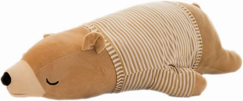 MMTTAO Stuffed Polar Bear Animal Plush Toy 24 Inch Large Brown Sleeping Bear Animal Stuff Soft Plushies Cute Dolls Collection Huggable Throw Pillow Cushion Gifts for Kids Children Boys Girls, 24Inches